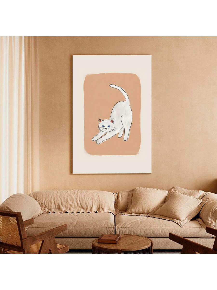 Add a touch of charm to your cozy spaces with our Charming Framed Canvas Art. Featuring an adorable white cat, this wall décor is perfect for animal lovers. Made with high-quality materials, it adds a warm and inviting ambiance to any room. Bring joy and cuteness to your home with this charming piece.