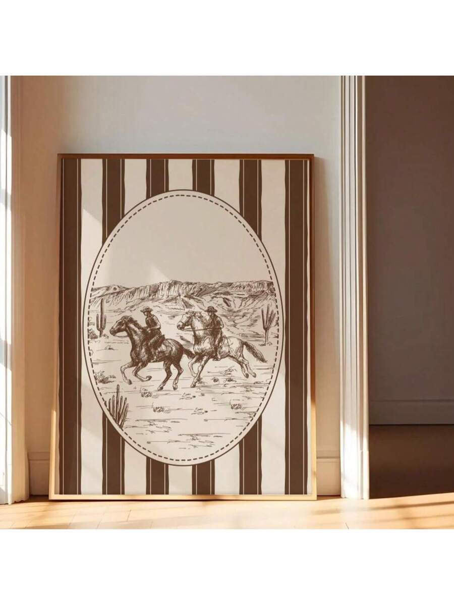 Celebrate the bond between father and daughter with this charming western-inspired art print. Featuring a heartwarming cowboy scene, this frameless design brings authentic frontier character to any nursery or child's room.