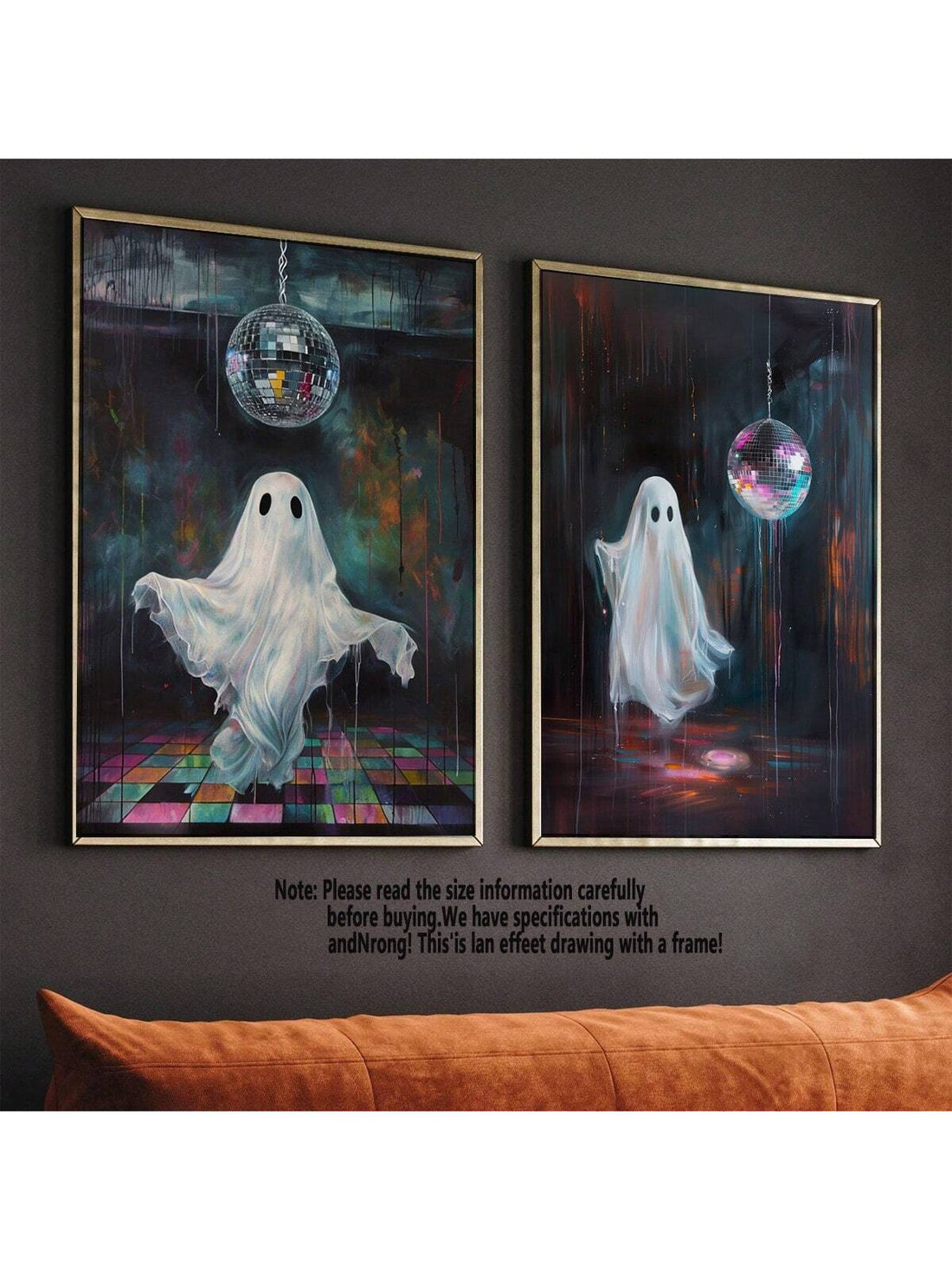 Elevate your Halloween decor with this Charming Halloween Ghost Art Canvas Set, featuring vintage disco ball dance motifs. Perfectly suited for dorm rooms and living spaces, this set blends spooky charm with retro flair, creating a unique ambiance. Crafted for easy display, it adds a sophisticated yet playful touch to your seasonal decorations. Ideal for those seeking expert-level style in festive home accents.