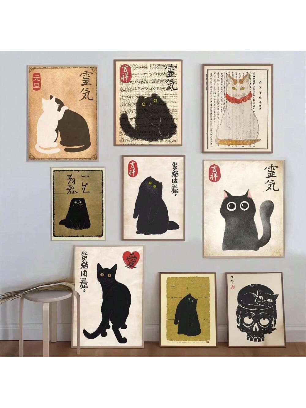 Enhance your home decor with our charming Japanese cat wall art poster. Made with high-quality canvas prints, this piece adds a touch of elegance to any room. Bring a sense of whimsy and tranquility with this cat's peaceful presence. Perfect for cat lovers and anyone looking to add a touch of Japanese culture to their space.
