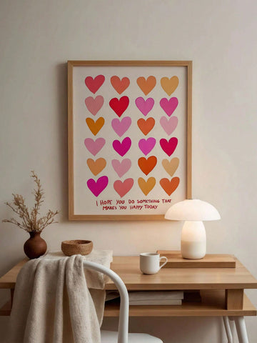 This charming canvas art print features a modern design of pink and orange love hearts, making it the perfect addition to any space. With its vibrant colors and timeless style, it will add a touch of warmth and romance to your home or office. Expertly crafted, this wall decor is a must-have for any art lover.