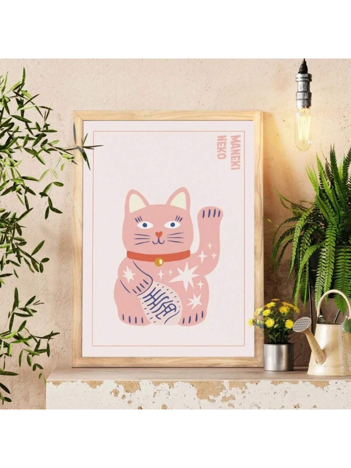 Celebrate good fortune and add a touch of retro charm with this Maneki Neko Lucky Cat canvas art. Perfectly suited for kids' rooms or any cat lover’s space, this Japanese-inspired wall decor blends cultural symbolism with playful design. Crafted to brighten interiors, it invites positive energy while enhancing your room’s aesthetic with a nostalgic flair.