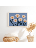 Elevate your living space with this Charming Modern Daisy Canvas Art, featuring delicate white petals set against a serene blue background. This piece blends contemporary design with natural elegance, making it an ideal choice for stylish home décor. Its calming color palette and refined detail create a soothing atmosphere, perfect for enhancing any room with subtle sophistication.
