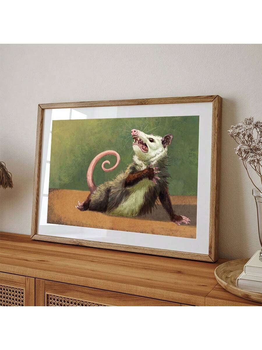 Bring contemporary style to any space with this charming opossum canvas poster. Featuring a modern artistic interpretation of this often-misunderstood creature, the piece combines sophisticated design with playful appeal.