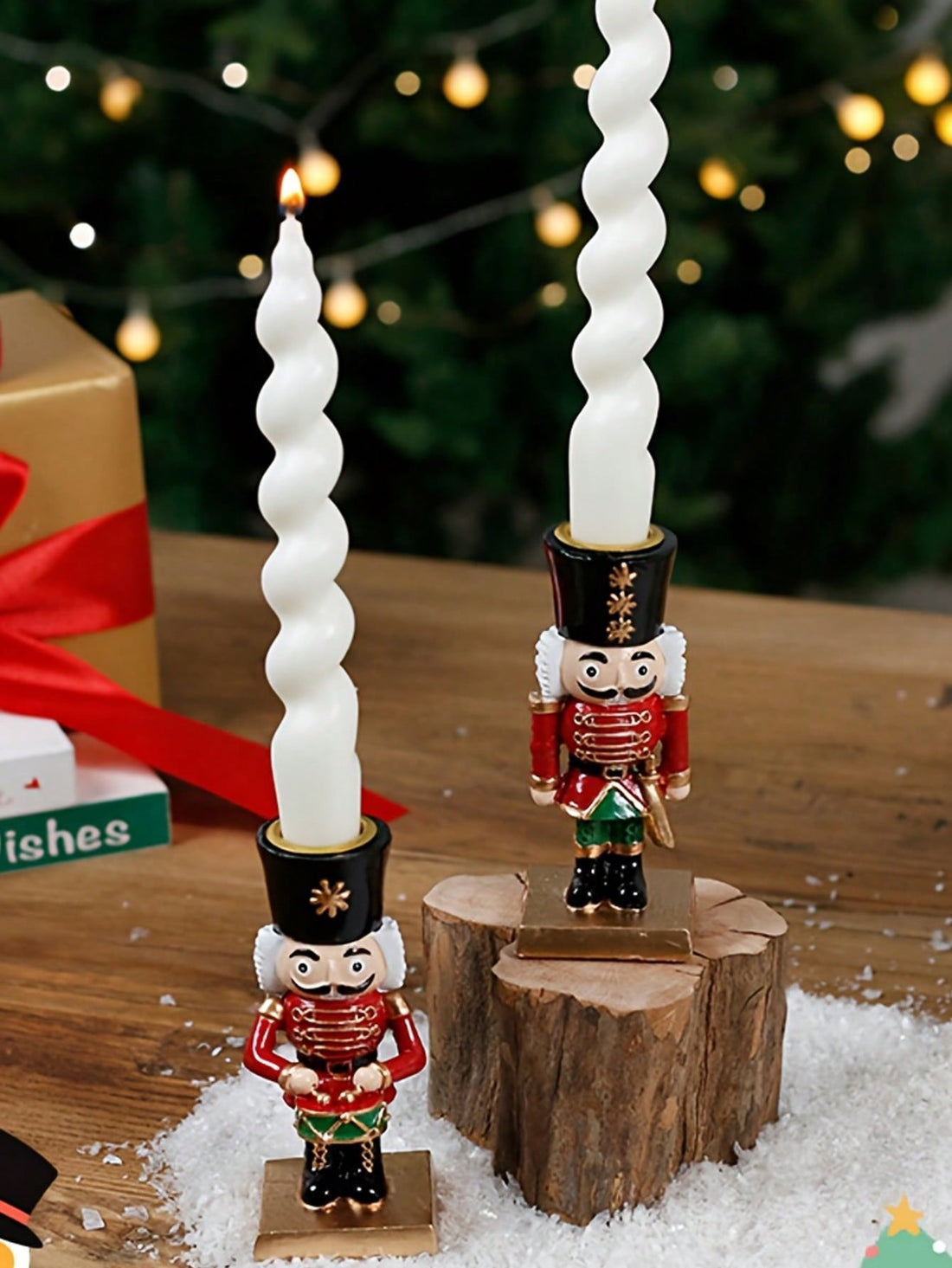 Elevate your holiday décor with this exquisite nutcracker candle holder, a timeless piece that seamlessly blends festive charm with functional elegance. Crafted with meticulous attention to detail, this decorative accent captures the whimsical spirit of the season while providing a sophisticated display for your favorite candles.