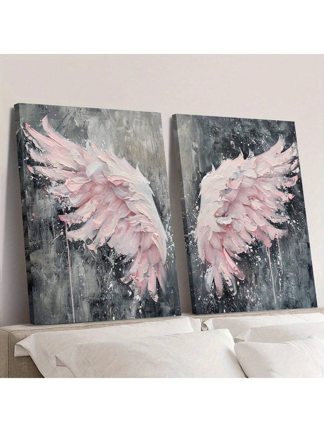 Add a touch of elegance and whimsy to any girl's room with these Charming Pink Angel Wings Posters. Featuring modern abstract designs in soft pink hues, these posters create a serene and inspiring atmosphere. Perfect for enhancing wall decor, they blend artistic sophistication with youthful charm, making them an ideal choice for a stylish and uplifting space.