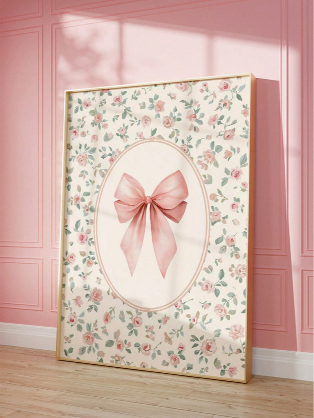 Elevate your space with this enchanting pink bow wall art print, a versatile piece that seamlessly complements cottagecore and boho aesthetics.