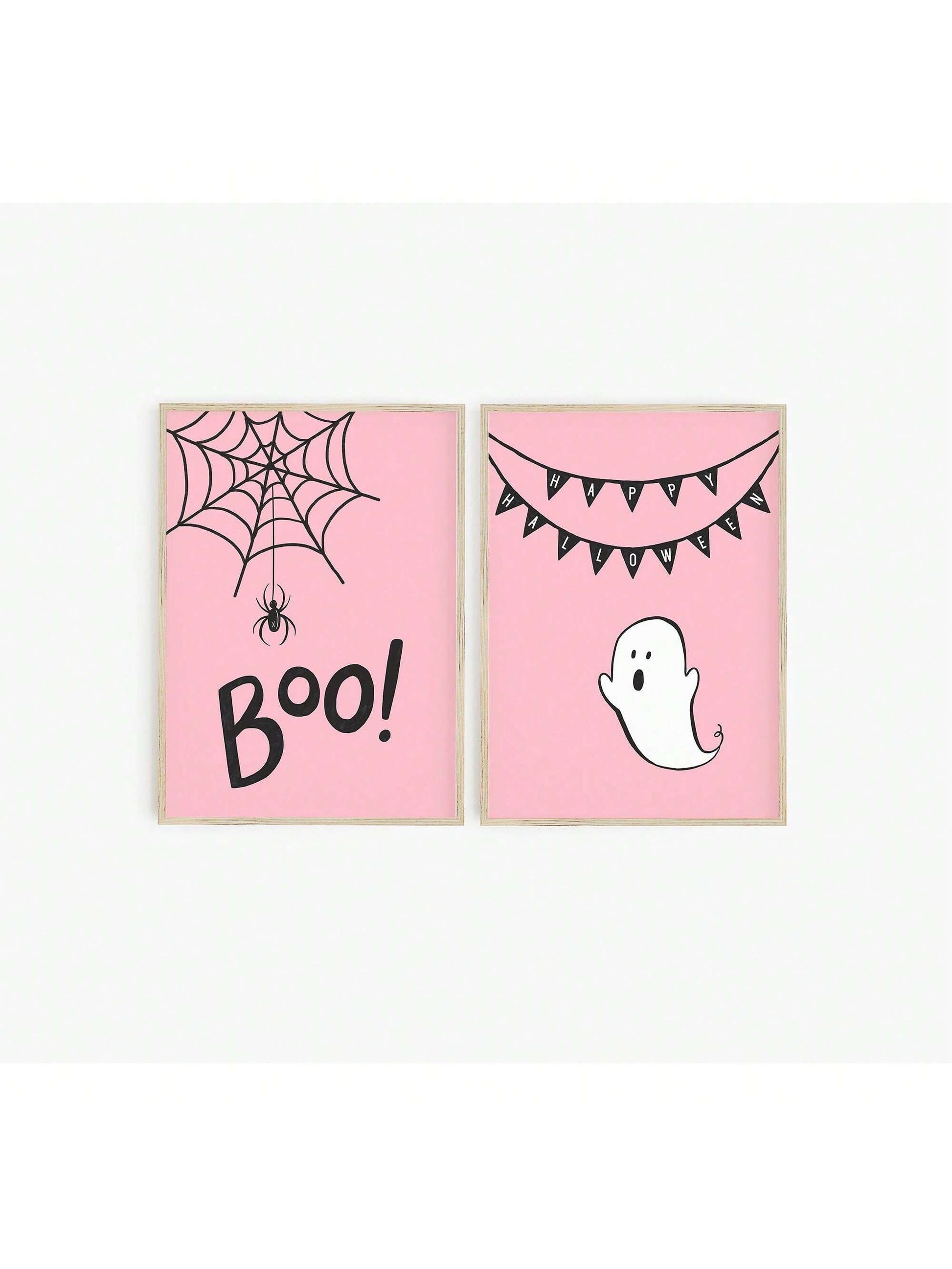 Elevate your Halloween decor with this Charming Pink Ghost Wall Art, expertly crafted on a framed canvas. Its unique pink ghost design adds a playful yet spooky touch, perfect for creating a festive atmosphere. Durable and ready to hang, this piece blends seasonal charm with artistic flair, making it an ideal accent for any room seeking a subtle Halloween vibe.