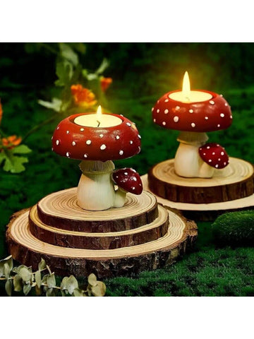 Elevate your home's ambiance with our Charming Resin Mushroom Candle Holder. Its adorable design will add a touch of coziness to any room. Crafted with high-quality resin, it's a stylish and durable addition to your home decor. Perfect for creating a warm and inviting atmosphere for any occasion.