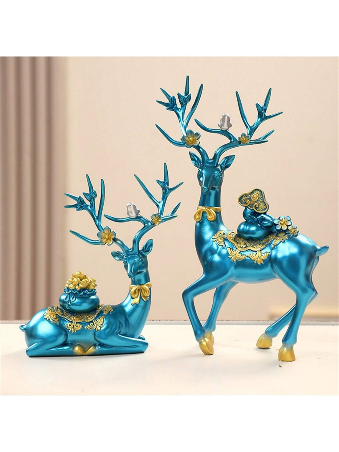 Elevate your holiday decorating game with our Charming Resin Reindeer Figurines - Set of 2. Each intricately crafted figurine brings a touch of festive elegance to any home or office space. Made with high-quality resin, these charming reindeer are the perfect addition to your holiday decor.