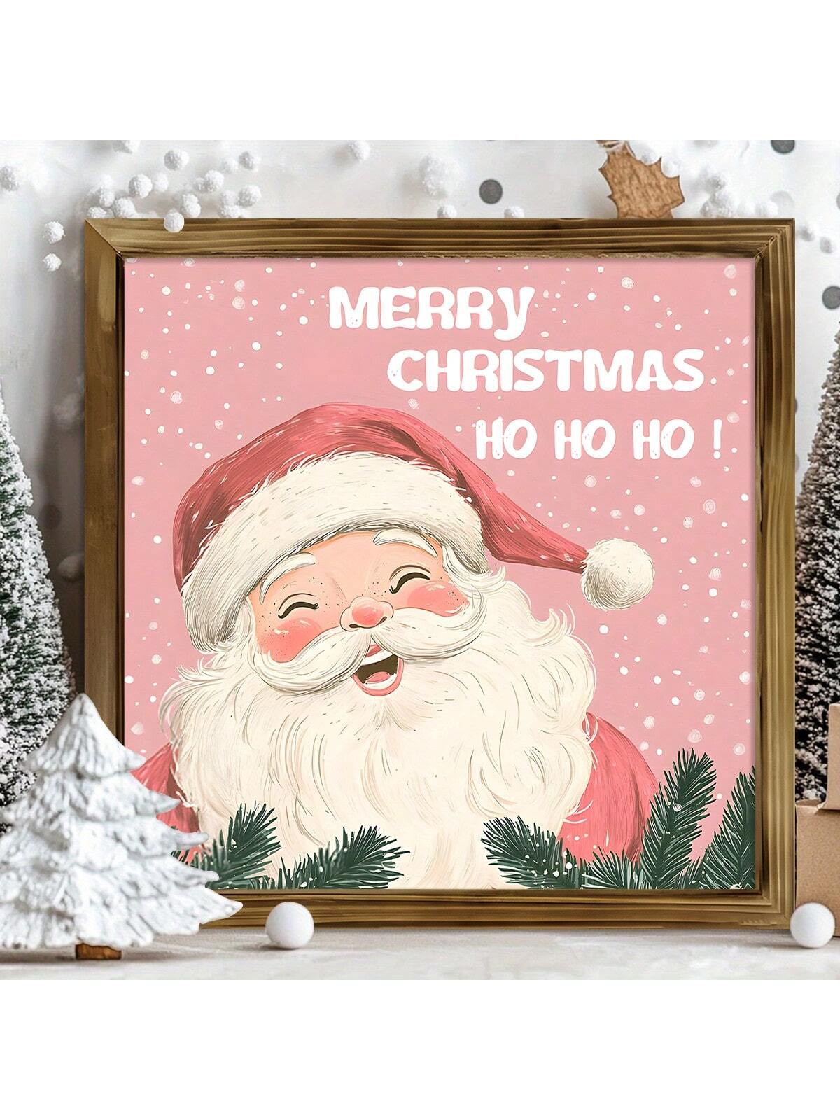 Bring holiday warmth to any bedroom with this charming rustic wooden Santa Claus sign. Crafted with authentic weathered wood finishes, the design features a cheerful Santa motif accented with soft pink tones that blend seamlessly with modern festive décor. The rustic aesthetic adds character and nostalgia while the gentle color palette keeps the piece sophisticated rather than overly themed. Perfect for creating a cozy, inviting atmosphere during the Christmas season, this wall art works beautifully above b