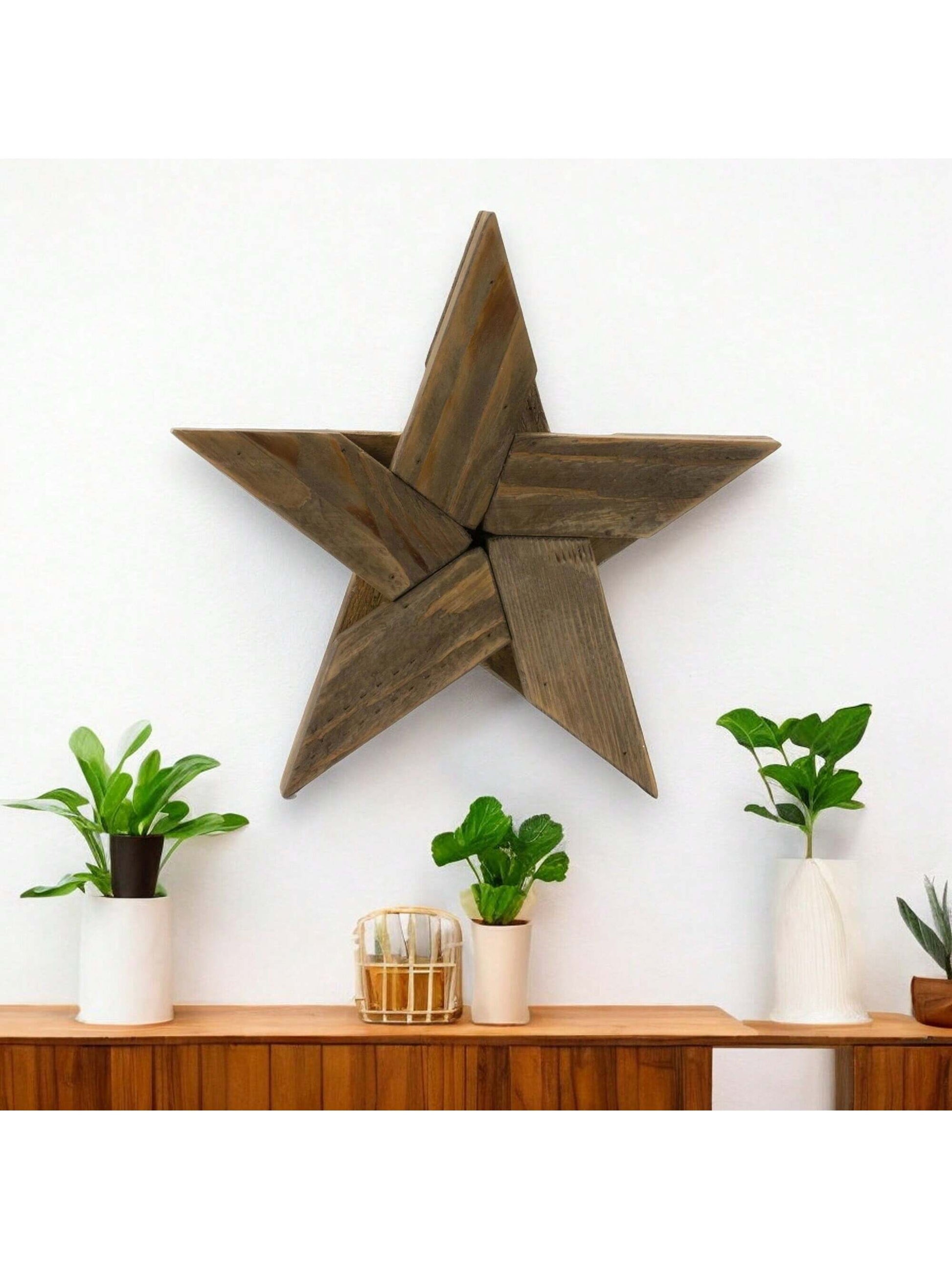 Add a charming touch to your home decor with our Rustic Wooden Star Wall Hanging. Made of high-quality wood, this 15" accent piece is perfect for adding a touch of warmth to any room. With its rustic design and beautiful craftsmanship, it's the perfect addition to any space.