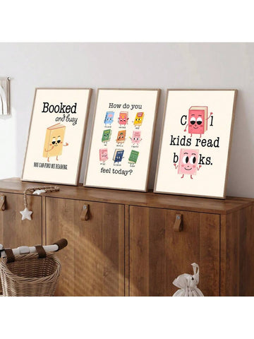 Elevate your space with this expert-curated set of three frameless book-themed wall art prints, perfect for homeschooling areas, libraries, or nurseries. Each print captures the essence of literary inspiration without the distraction of frames, allowing seamless integration into diverse decor styles. These art pieces enrich any learning or reading environment, fostering creativity and a love for books in both children and adults. Ideal for those seeking subtle yet impactful wall decor that supports educatio