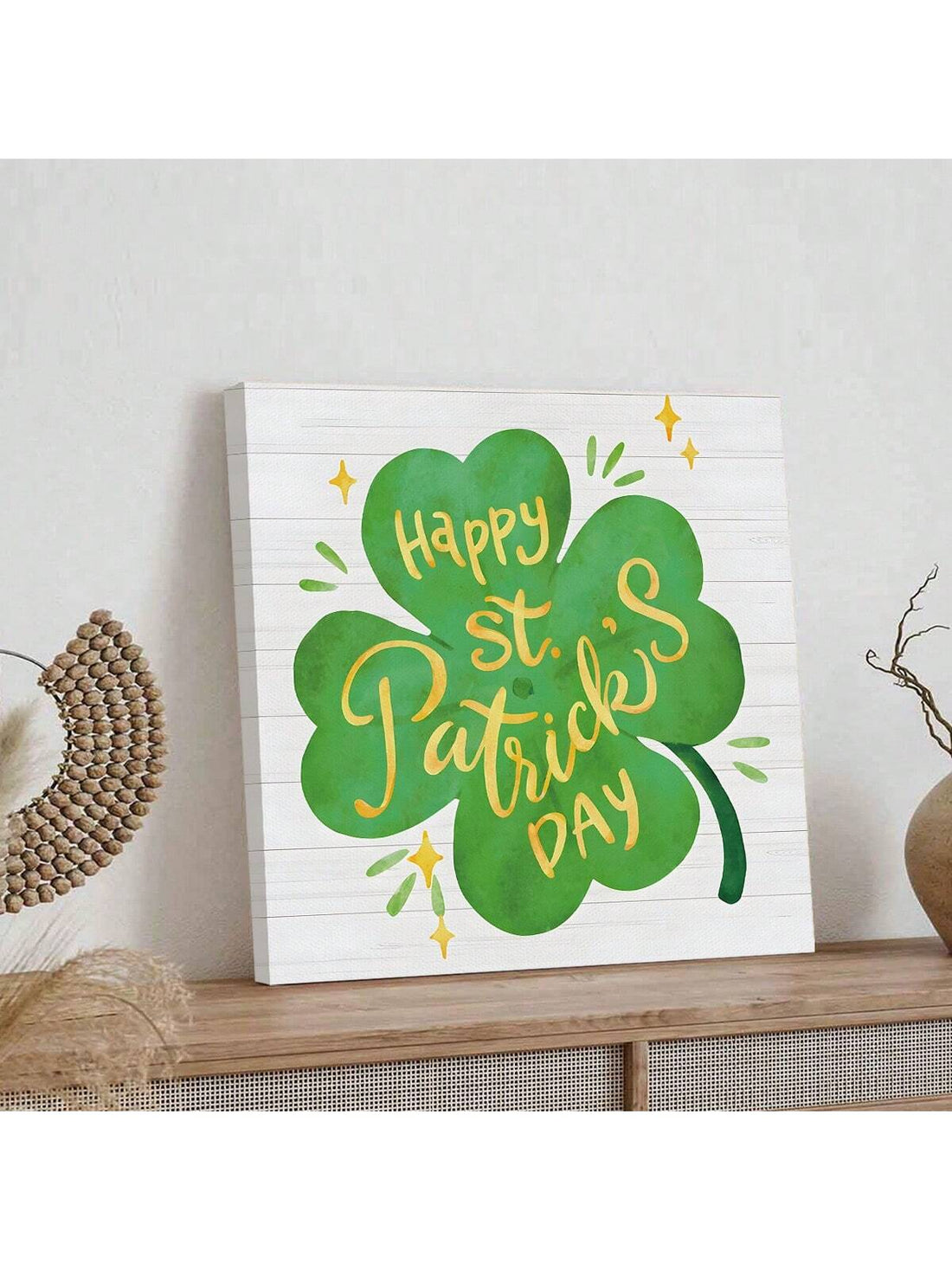 Add a touch of luck and charm to your home with our Charming Shamrock Wood Wall Art. This festive St. Patrick's Day decor not only adds a pop of color to your walls, but also features a traditional Irish blessing for an extra touch of heritage. Made of durable wood, it's built to last for years to come.