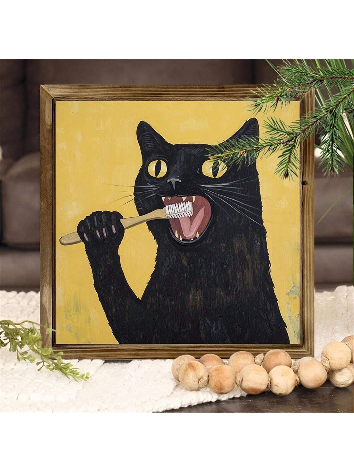 Bring timeless charm to any space with this striking black cat wall art. Designed with rustic farmhouse aesthetics in mind, this unframed piece seamlessly complements modern, traditional, and eclectic interiors. Perfect for living rooms, bedrooms, cafes, bathrooms, or entryways, it adds personality without overwhelming your decor. The minimalist black silhouette creates visual interest while maintaining a sophisticated, understated elegance. Easy to display and versatile in placement, this art print works b
