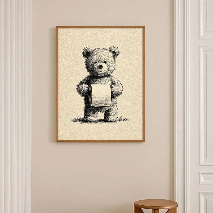 Bring whimsical charm to your space with this delightful vintage teddy bear canvas poster. Perfect for cottagecore enthusiasts, this playful artwork features a classic cartoon bear design that adds warmth and personality to any room. The waterproof canvas material ensures durability and easy maintenance, making it ideal for bathrooms, bedrooms, or dining areas. Available as both framed and unframed options to suit your decor style. A nostalgic touch that celebrates the cozy, vintage aesthetic you love.