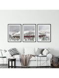 Enhance your holiday decor with this charming winter train canvas art set. Featuring 3 rustic snowscape prints, this unframed canvas poster set captures the magic and charm of the winter season. Bring a touch of nostalgia and warmth to any room with this beautiful and expertly crafted artwork.