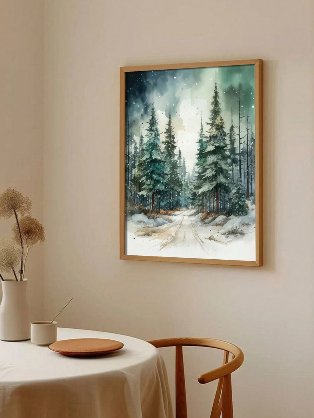 Expertly crafted for a cozy home decor, our Charming Winter Wonderland canvas art print features snowy trees that will bring a touch of magic to any living space. The high quality canvas and professional printing techniques ensure a long-lasting and captivating design. A perfect addition to your winter wonderland.