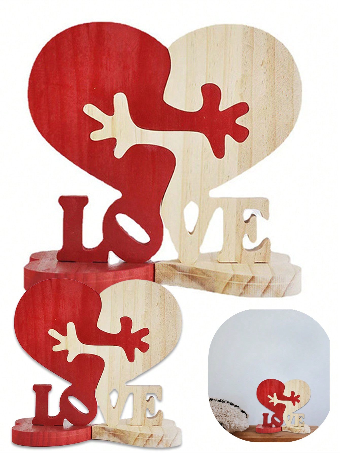 Add a touch of romance and charm to your home with our heart-shaped wooden decor. It's the perfect addition for Valentine's Day or as a year-round accent in any room. Crafted with love and expertly designed, this piece is sure to bring warmth and romance to your space.