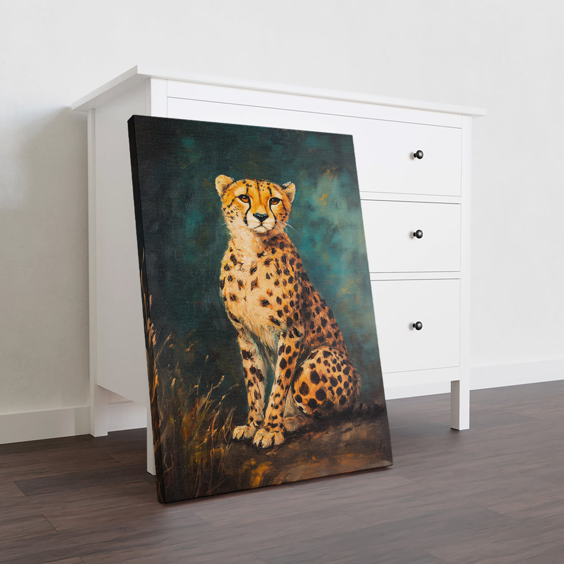 Add a touch of wild elegance to your home with our Cheetah Wildlife Canvas Wall Art. The stunning African Safari Animal Print will elevate any living room, sofa backdrop, or bedside decoration. Immerse yourself in the beauty of nature with this stylish addition to your home decor.