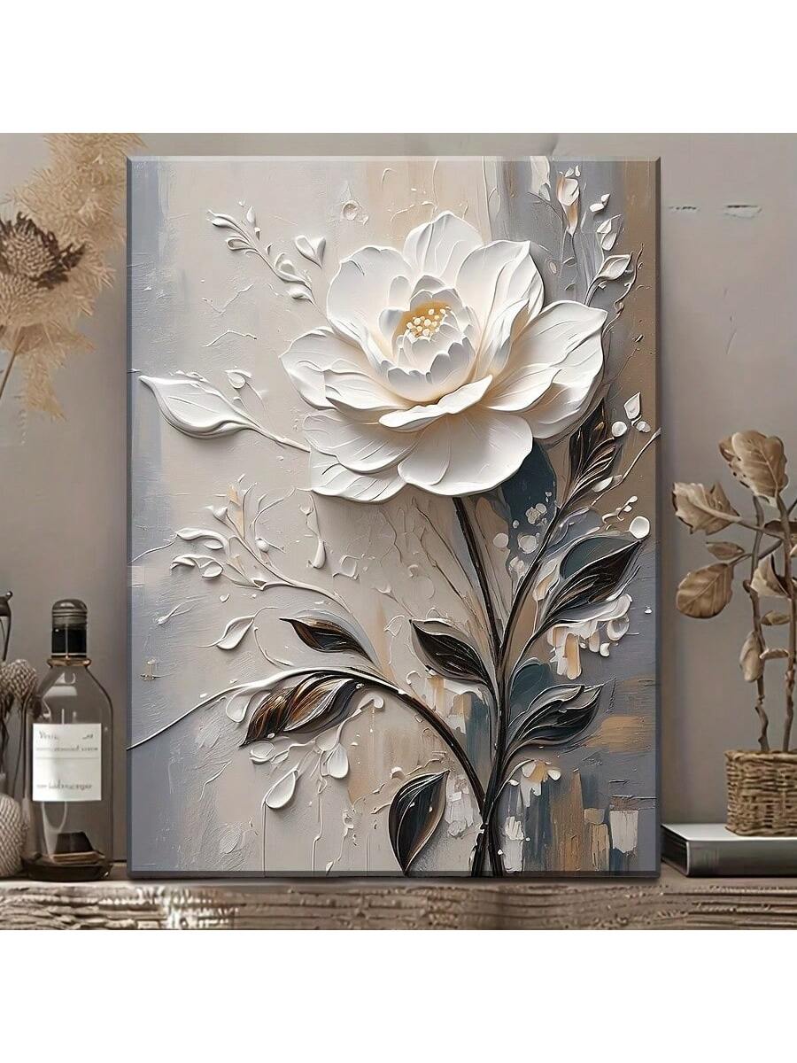 Experience the elegance of our Chic 3D Floral Embossed Canvas Art. This textured and framed wall decor adds a stylish touch to any room and makes for a unique and thoughtful gift. Made with high-quality materials and precision, this artwork is sure to impress. Elevate your space with our Chic 3D Floral Embossed Canvas Art today.