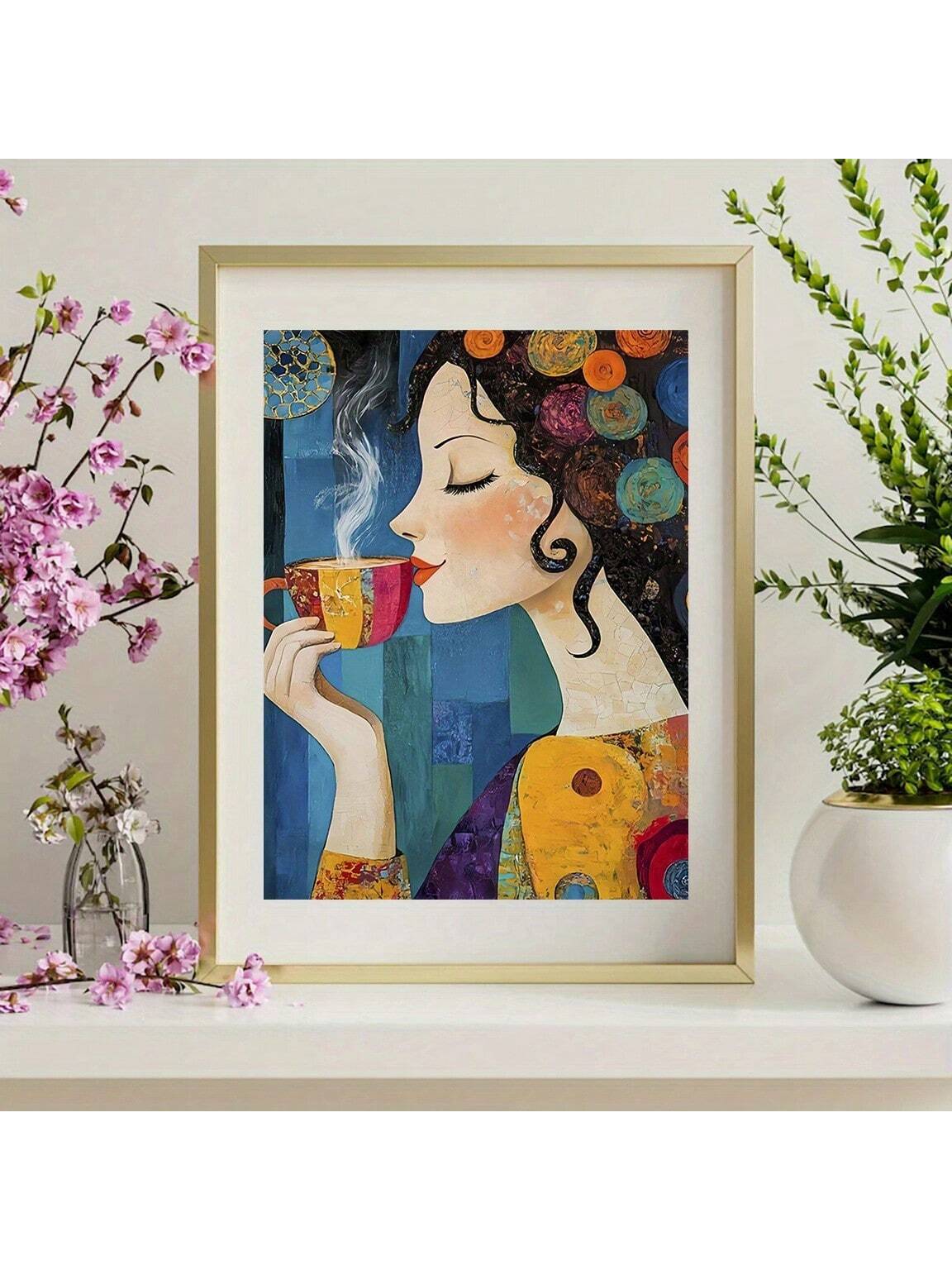 Elevate your space with this Chic Abstract Coffee Girl Canvas Art, measuring 12x16 inches. Its frameless design offers a modern, minimalist appeal perfect for stylish homes and cafes. The abstract depiction adds a sophisticated artistic touch, creating a warm and inviting atmosphere. Crafted to complement contemporary decor, this canvas art enhances any room with subtle elegance and character.