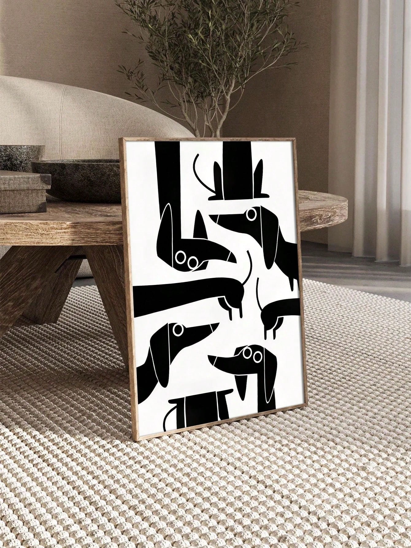 Elevate your space with this Chic Black and White Dachshund Silhouette Canvas Art, designed for a modern aesthetic in both home and office settings. The minimalist black and white palette highlights the distinctive dachshund profile, adding a sophisticated yet playful touch to any wall. Crafted on high-quality canvas, this piece offers durability and sharp detail, making it a timeless accent that complements contemporary interiors with expert style.
