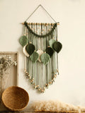 Elevate your living space with our Chic Boho Macrame Leaves Wall Hanging. Handcrafted with intricate weaving techniques, this tapestry adds a stylish touch to any room. Made from high-quality materials, our beautiful decor piece is durable and versatile. Bring nature indoors with the stunning macrame leaf design.