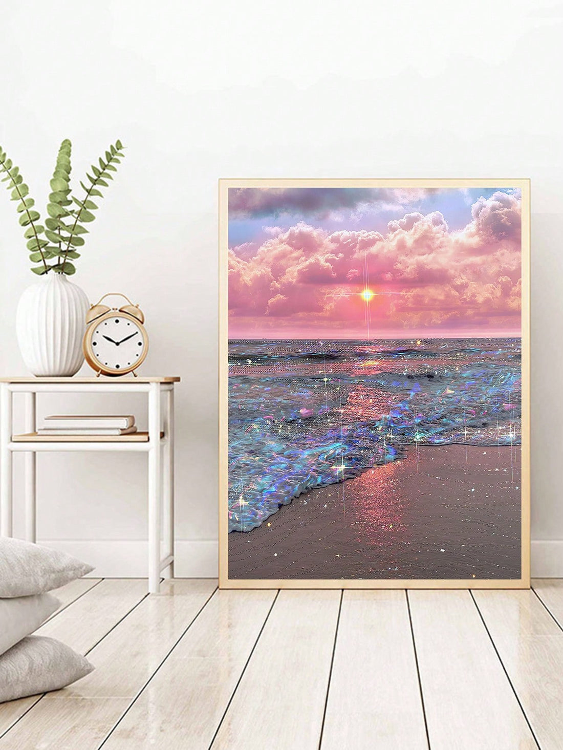 Create a tranquil living space with this chic coastal waves canvas art print. The framed wall decor adds a touch of elegance to any room, making it perfect for a relaxing atmosphere. Its calming design will transport you to the coast, providing a serene escape from everyday life.