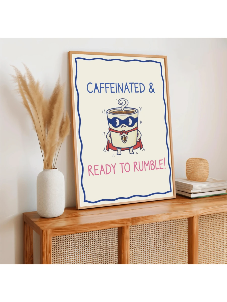 Transform your kitchen or dining room with this charming coffee-themed canvas wall art. Featuring playful cartoon designs with letters and figures in vibrant multicolor, it brings warmth and personality to any space. Crafted on durable canvas, this piece is waterproof and removable, making it perfect for renters and those who love to refresh their decor.