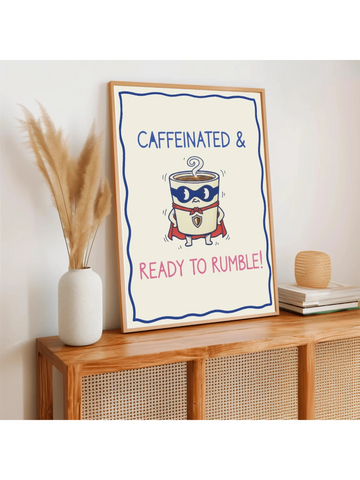 Transform your kitchen or dining room with this charming coffee-themed canvas wall art. Featuring playful cartoon designs with letters and figures in vibrant multicolor, it brings warmth and personality to any space. Crafted on durable canvas, this piece is waterproof and removable, making it perfect for renters and those who love to refresh their decor.