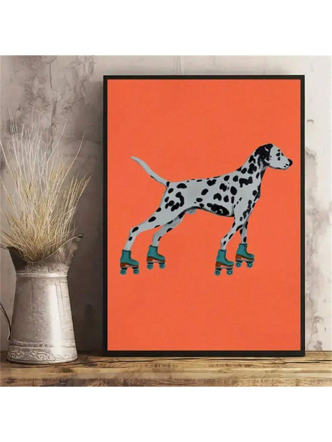 This Chic Dalmatian Rollerskater Canvas Art is a fun and playful addition to any room in your home. The stylish design features a dalmatian rollerskating, adding a touch of whimsy to your decor. Made with high-quality materials, this canvas art is sure to make a statement and bring a smile to your face. Bring home this unique and charming piece of home decor today!