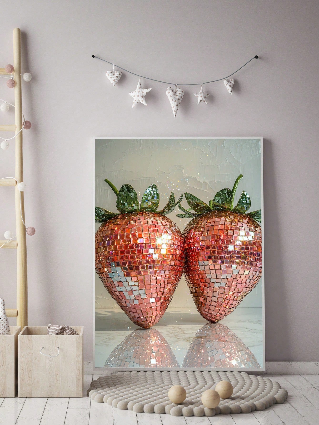 Elevate any room or party with this Chic Fruit Disco Ball Canvas Poster. Vibrant and eye-catching, it adds a touch of fun and energy to any space. Perfect for girls' rooms and bar parties, this canvas poster is a must-have for those looking to add a unique and stylish touch to their decor.