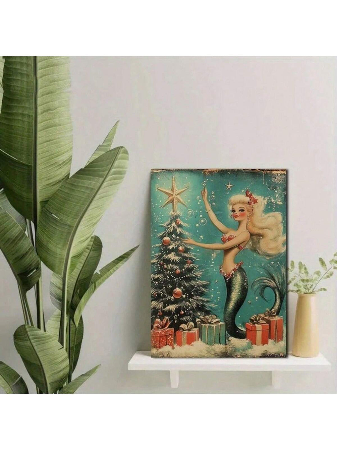 Transform your space with this striking mermaid-themed Christmas tree wall art poster. Featuring a sophisticated blend of festive charm and contemporary design, this piece brings an unexpected elegance to any room. The intricate mermaid motif combined with holiday aesthetics creates a conversation-starting focal point that works beautifully in bedrooms, living rooms, or hallways. Perfect for those seeking to elevate their seasonal decor beyond traditional ornaments, this poster adds personality and artistic