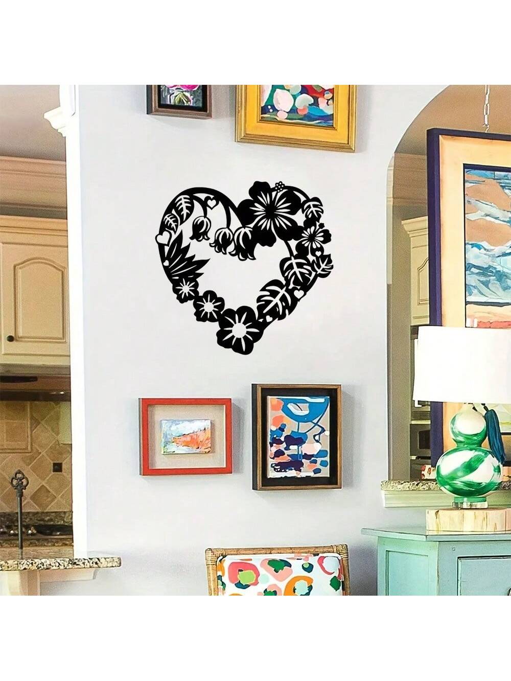 This chic metal heart garland is the perfect elegant wall decor for modern homes. Made from high-quality metal, this garland adds a touch of sophistication and style to any room. Its intricate heart design and sleek finish make it a beautiful addition to any home.