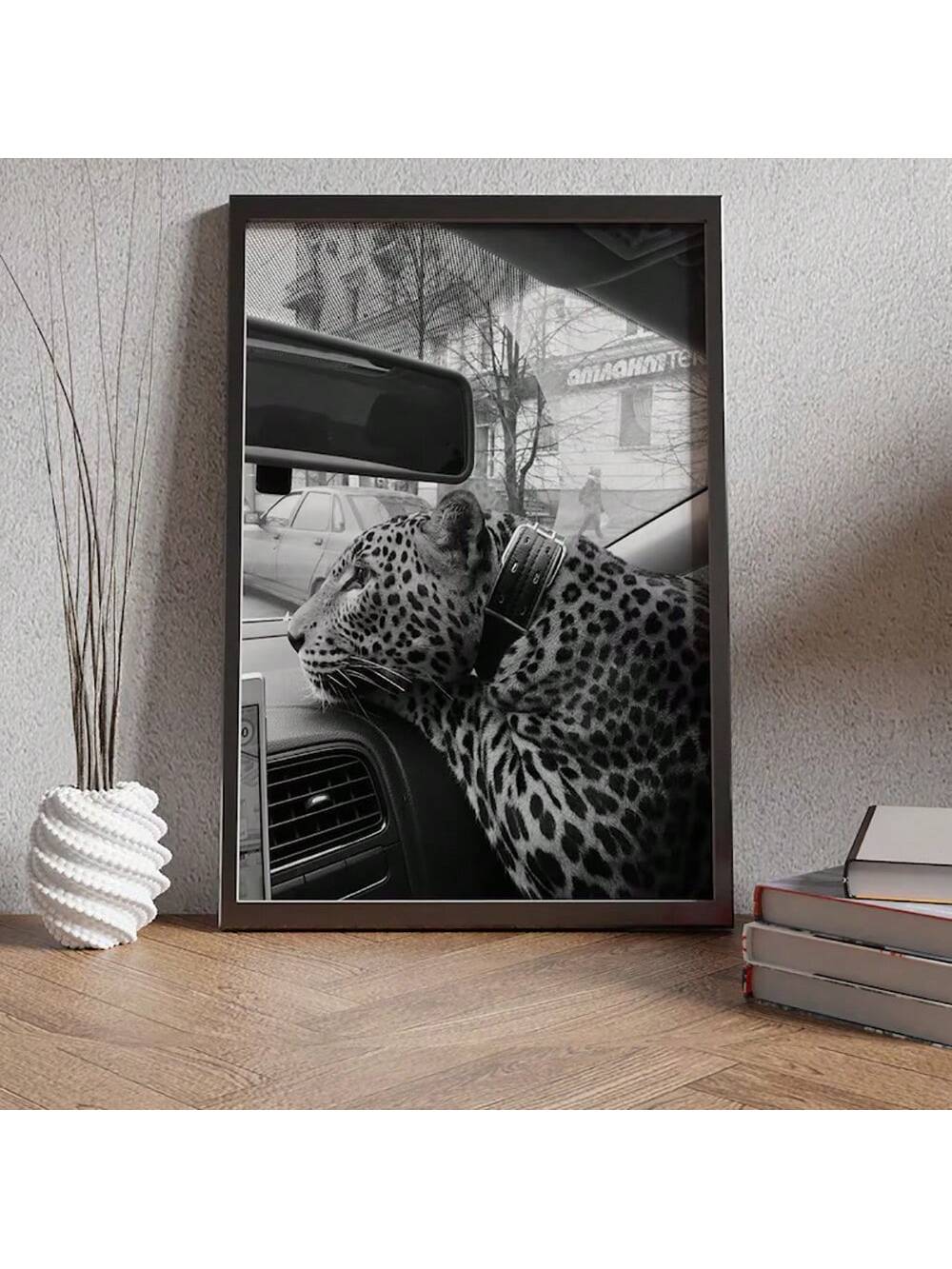 Elevate your living space with this Chic Paris Tower &amp; Leopard Canvas Art, blending iconic Parisian elegance with bold wildlife imagery. Rendered in striking black and white, this Nordic-inspired piece adds a sophisticated, modern touch to any room. Its minimalist design complements diverse decor styles, making it an ideal focal point for living rooms seeking refined yet dynamic wall art. Crafted for durability and visual impact, this canvas art transforms your space with timeless style and artistic fla