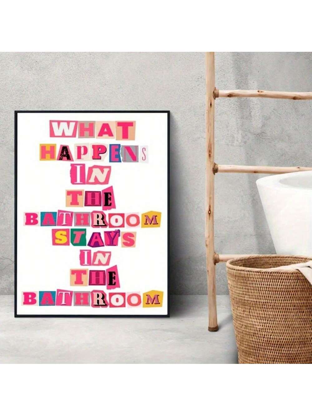 Elevate your bathroom decor with our Chic Pink Canvas Poster. Featuring minimalist and humorous quotes, this stylish piece is perfect for adding a touch of personality to any space. Professionally crafted, this poster is sure to impress and bring a modern vibe to your home.