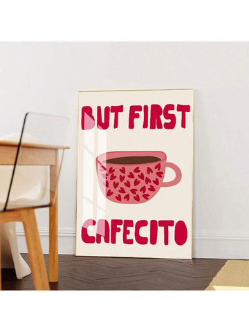 Elevate your kitchen or home office with this chic pink coffee quote canvas poster. Featuring minimalist aesthetic design, it's the perfect accent for coffee lovers who appreciate modern décor. Crafted from 100% polyester non-woven fabric, this versatile wall art complements living rooms, bedrooms, home offices, and any space needing a stylish touch. The letter pattern design brings personality and warmth to your walls while maintaining a clean, contemporary look.