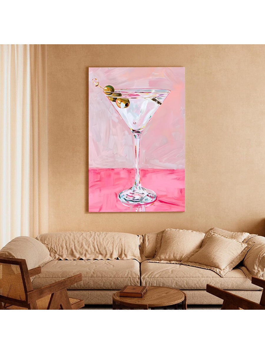 This Chic Pink Retro Fashion Cocktail Canvas Art is the perfect addition to any dorm or living space. With its retro and preppy design, it adds a touch of style and sophistication to any room. Made with high-quality materials, it is durable and long-lasting. Elevate your decor with this chic canvas art.