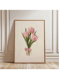This Chic Pink Tulip Bouquet Canvas Art is the perfect addition to any home or office décor. With its stylish and girly design, this canvas art adds a touch of elegance and sophistication. Brighten up any room with the beautiful pink tulip bouquet, a popular choice for its vibrant color and timeless appeal. Show off your unique sense of style with this stunning piece of wall décor.