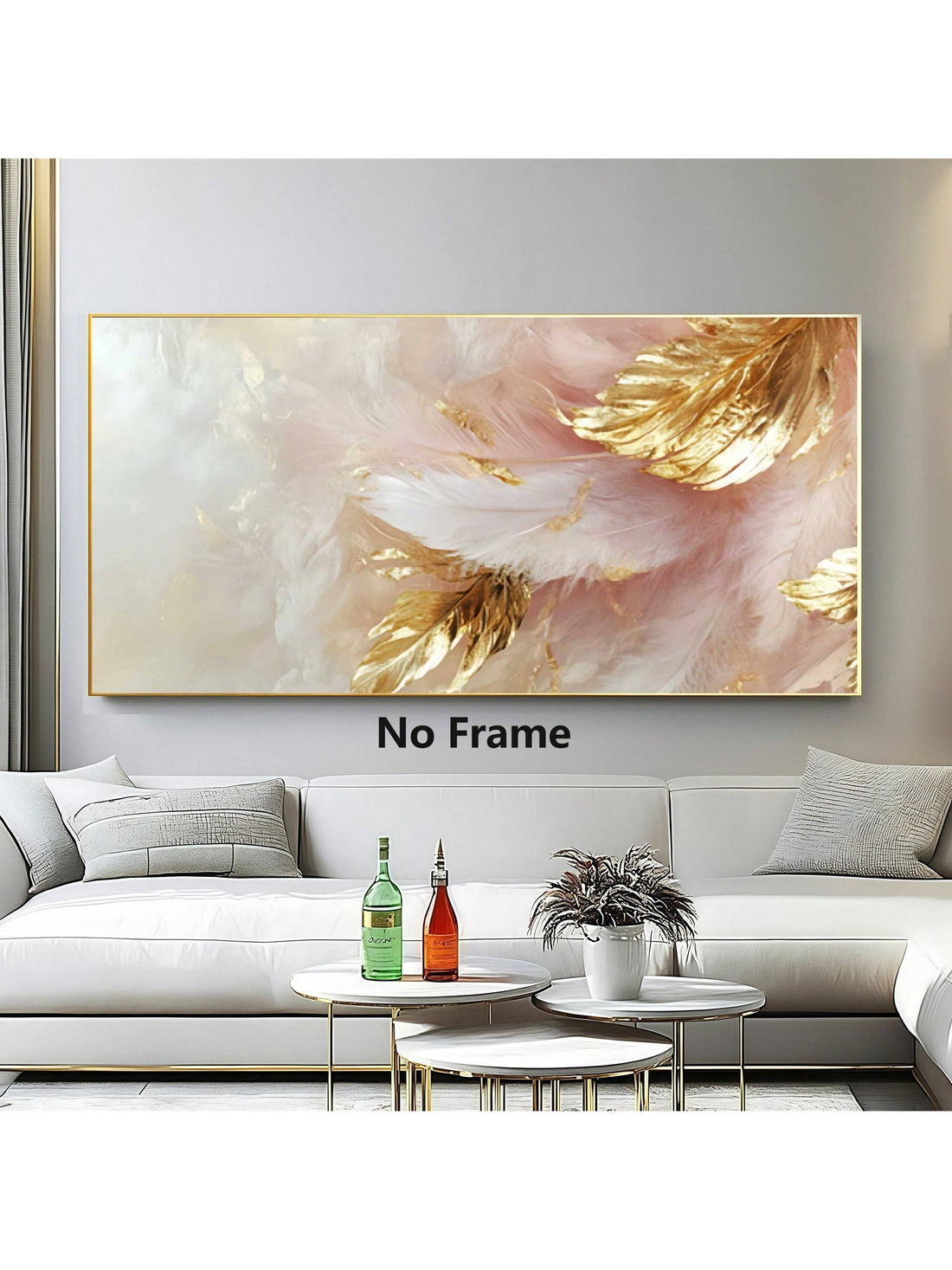 Elevate your interior with this Chic Pink and Gold Feather Canvas Wall Art, expertly crafted to complement modern décor. Featuring a delicate feather design in soft pink hues accented by shimmering gold, this piece adds a refined touch of elegance and warmth. Its subtle yet striking palette harmonizes effortlessly with contemporary settings, making it a perfect focal point for living rooms, bedrooms, or office spaces. Crafted on durable canvas, this art piece combines aesthetic appeal with lasting quality, 