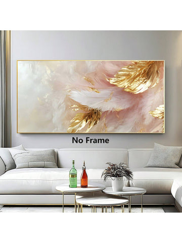 Elevate your interior with this Chic Pink and Gold Feather Canvas Wall Art, expertly crafted to complement modern décor. Featuring a delicate feather design in soft pink hues accented by shimmering gold, this piece adds a refined touch of elegance and warmth. Its subtle yet striking palette harmonizes effortlessly with contemporary settings, making it a perfect focal point for living rooms, bedrooms, or office spaces. Crafted on durable canvas, this art piece combines aesthetic appeal with lasting quality, 