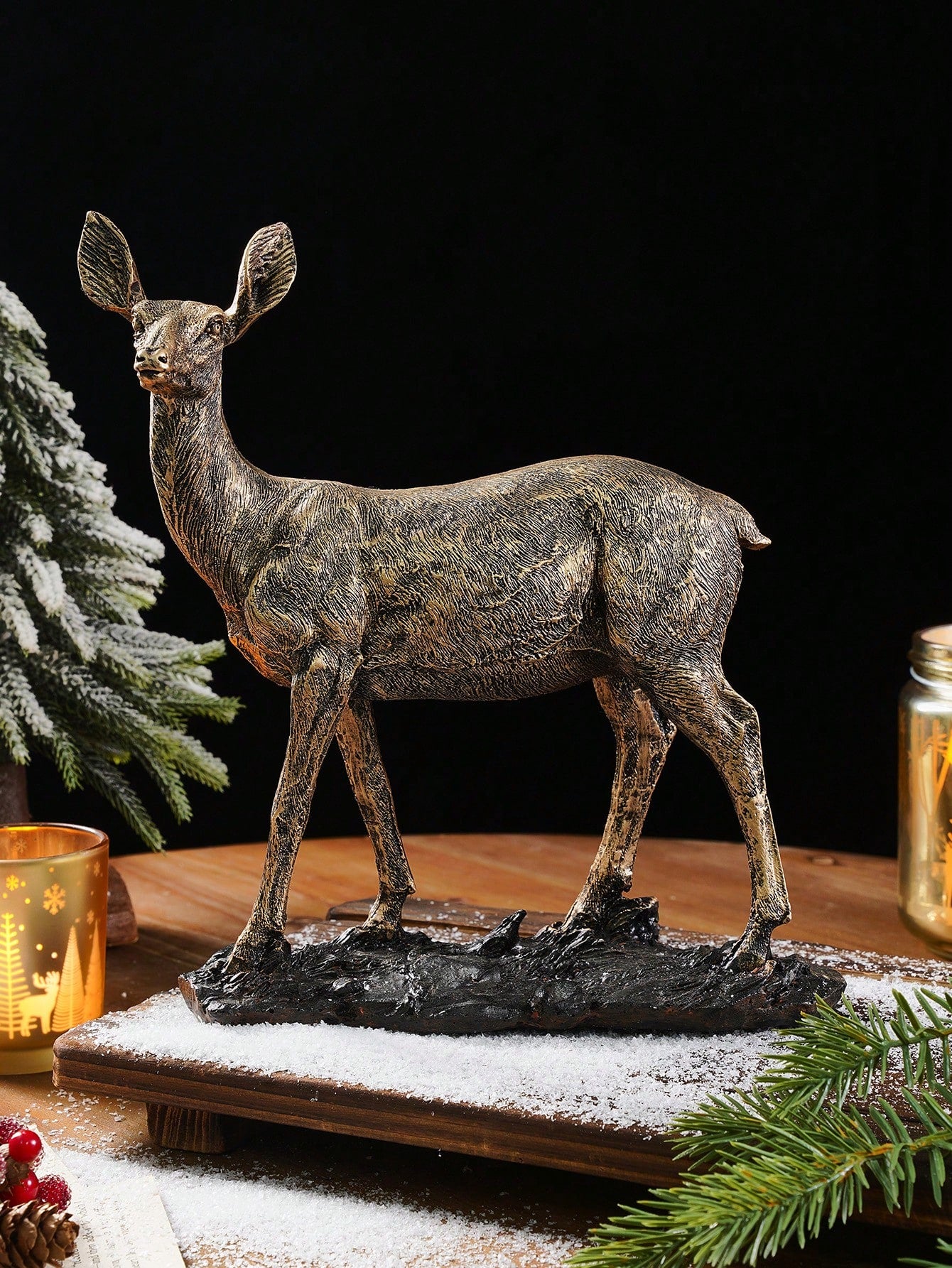 This Chic Retro Standing Deer Decorative Ornament adds a touch of elegance and charm to any space. Perfect for home, shop, or party décor, its antique design and delicate details make it a versatile and timeless piece. Create a sophisticated ambiance with this stunning decorative ornament.