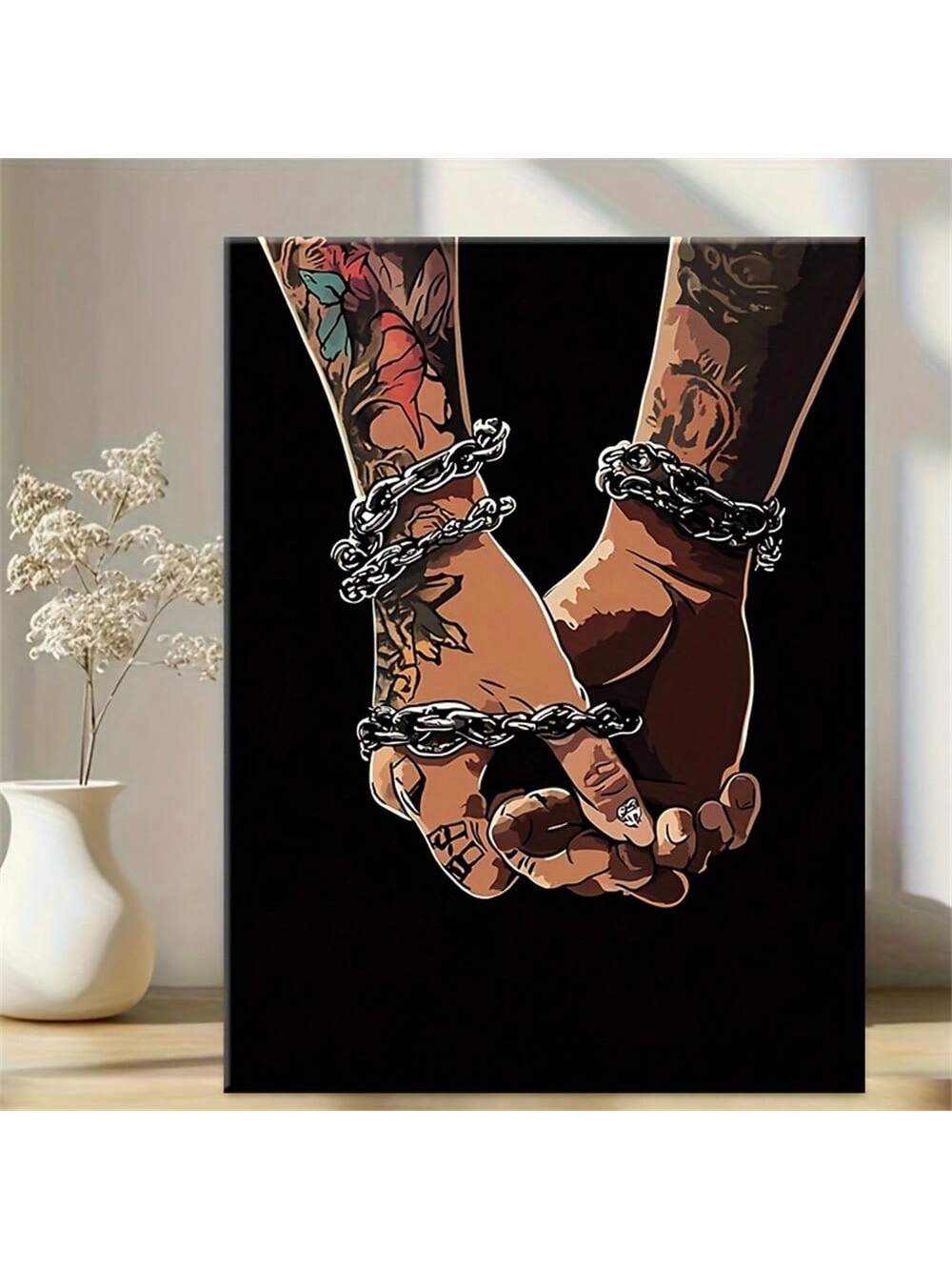 Elevate your interior with the Chic Tattooed Hands Canvas Wall Art, a sophisticated piece designed to add character to living rooms, bedrooms, and workspaces. This artwork combines modern aesthetics with intricate tattoo-inspired details, creating a striking focal point that complements diverse décor styles. Crafted for durability and visual impact, it enhances any space with a unique blend of artistry and contemporary flair.