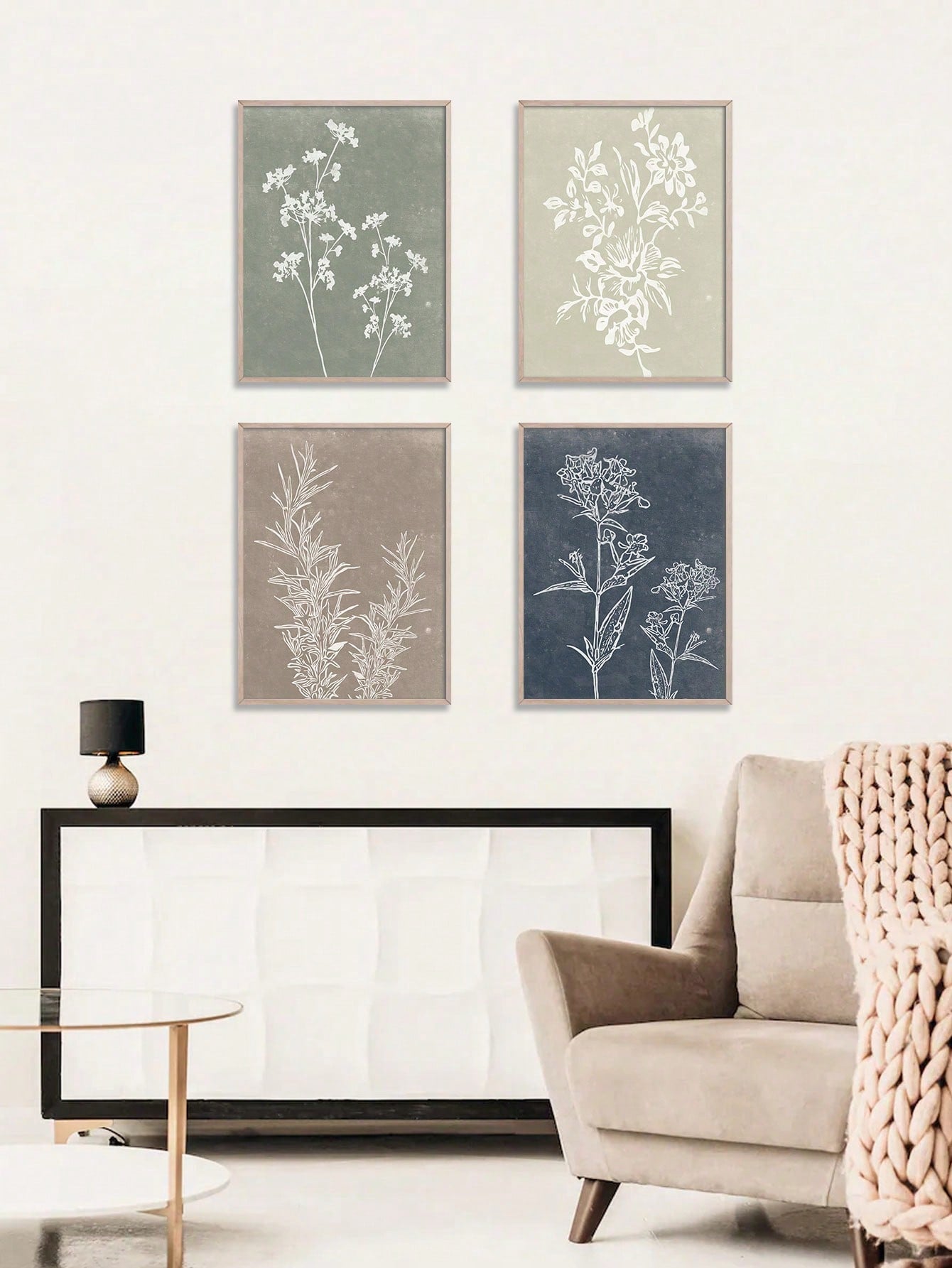 Enhance your home decor with our Chic Vintage Botanical Wall Art Set! This 4-piece set features elegant abstract flower prints, adding a touch of sophistication to any room. With no frame needed, these prints are easy to hang and perfect for creating a chic and vintage atmosphere.