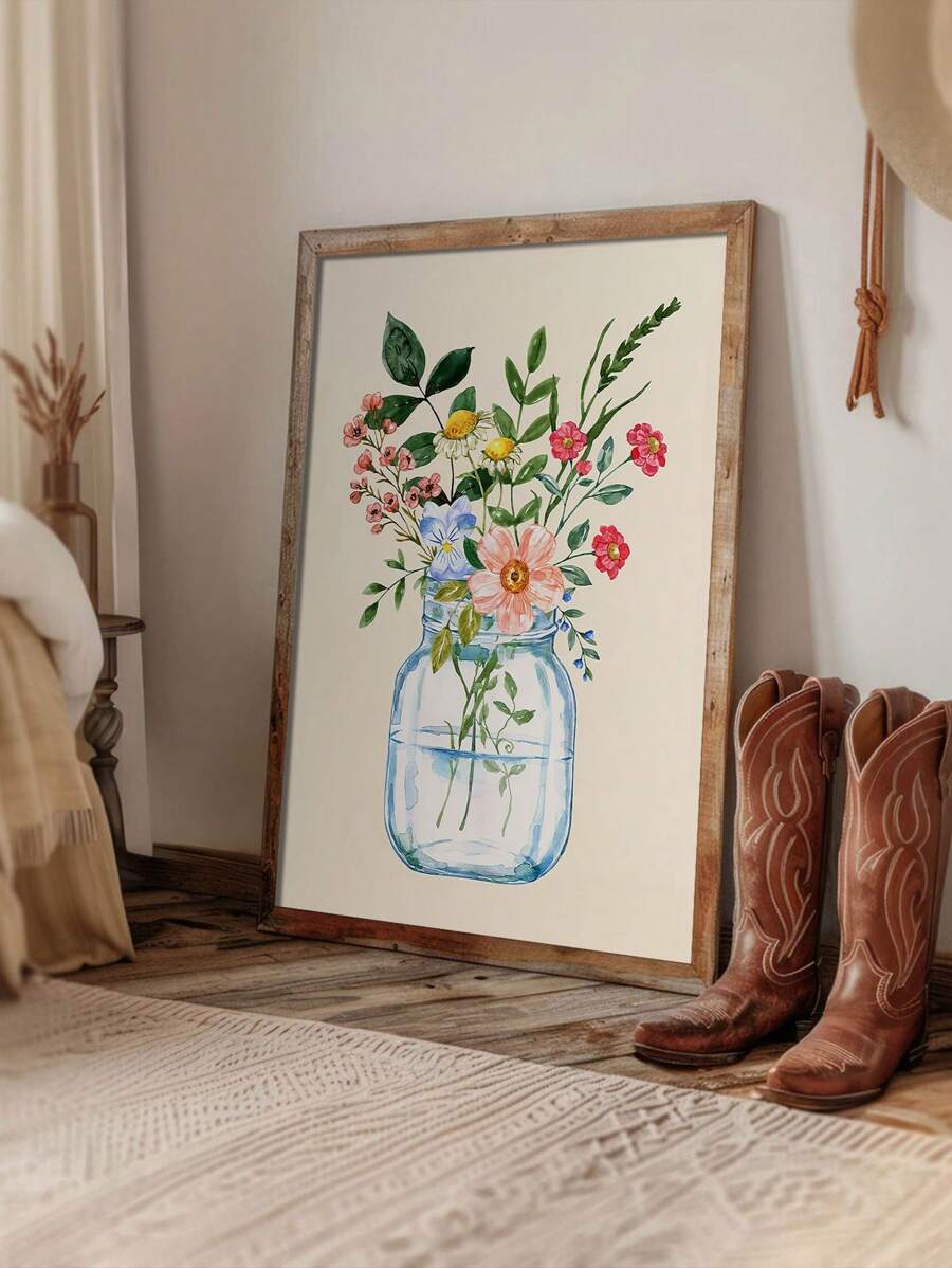 Bring timeless elegance to your space with this chic vintage flower bouquet canvas art. Perfect for living rooms, offices, bedrooms, and dining areas, this minimalist piece features a beautiful multicolor floral design that complements any décor style. Crafted from quality chemical fiber material, this versatile wall art works beautifully in homes, offices, and special spaces alike.&nbsp;