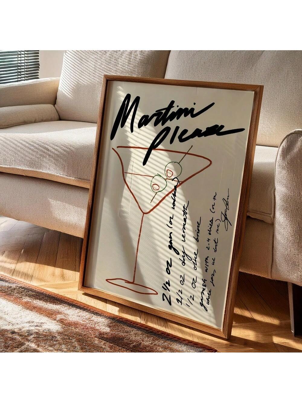 Elevate your space with this sophisticated vintage martini canvas print, a quintessential mid-century modern piece that captures the glamour of classic cocktail culture. 