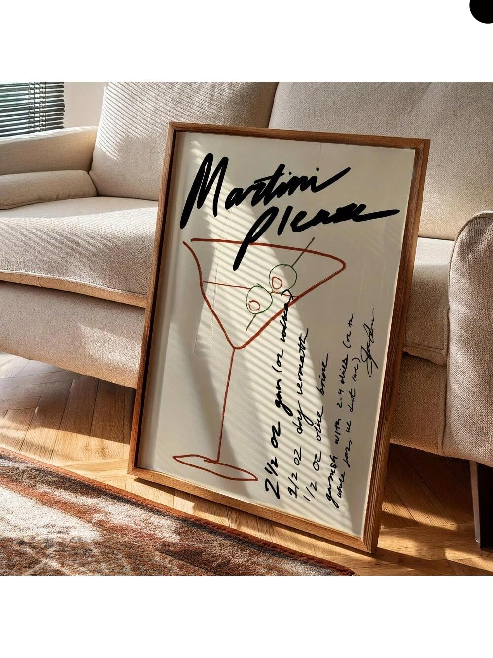 Elevate your space with this sophisticated vintage martini canvas print, a quintessential mid-century modern piece that captures the glamour of classic cocktail culture. 