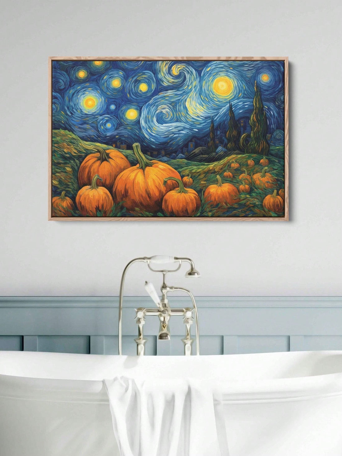Celebrate the warmth of autumn with this Chic Vintage Pumpkin Still Life Wall Art. Its timeless design brings a sophisticated seasonal touch to any home or office, enhancing your space with classic fall charm. Crafted to complement a variety of decor styles, this piece offers an elegant way to welcome the season while maintaining a refined aesthetic.