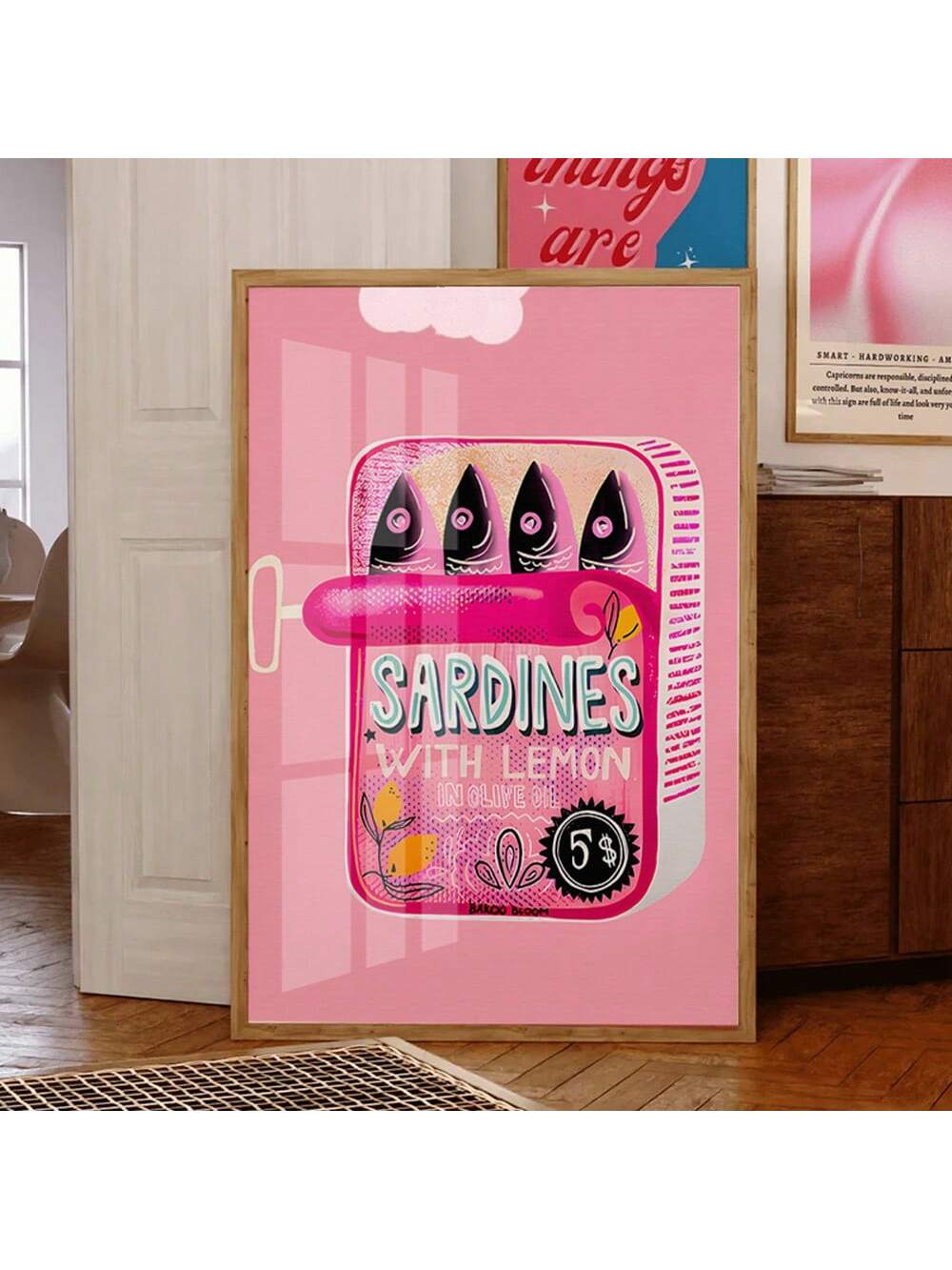 Elevate your space with this Chic Vintage Sardine Canvas Art Print, featuring a timeless retro fish design. Its frameless style offers a sleek, modern look that complements kitchens, living rooms, and bedrooms alike. Crafted on durable canvas, this art piece adds a touch of nostalgic charm while seamlessly blending with contemporary decor. Perfect for those seeking a subtle yet distinctive accent to enhance their home environment.